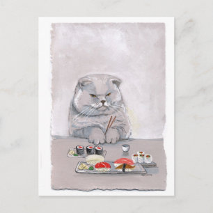 Sushi Cat Grumps ©CSiravo Vykort