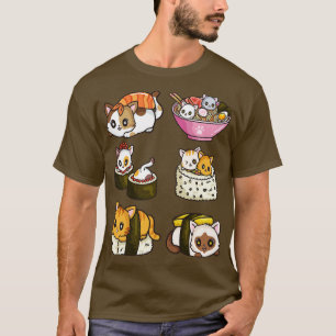 Sushi Cat Japanska Anime T Shirt