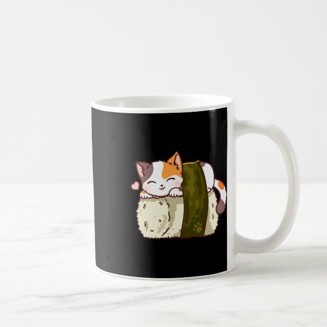 Sushi Cat Kawaii Anime Neko Japanska Kaffemugg (Höger)