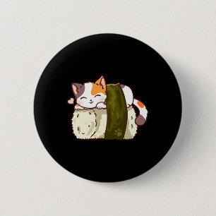 Sushi Cat Kawaii Anime Neko Japanska Knapp