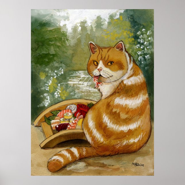 Sushi Cat Misty Bridge Poster (Framsidan)