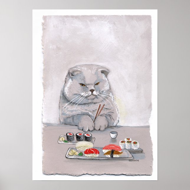 Sushi Cat Print - Grumps Poster (Framsidan)