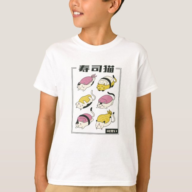 Sushi Cat Rolls T Shirt (Framsida)