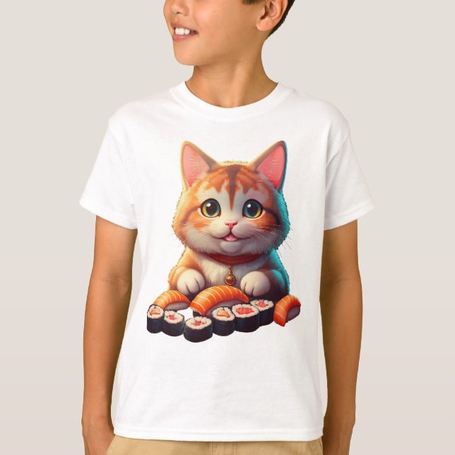 Sushi Cat T Shirt (Framsida)