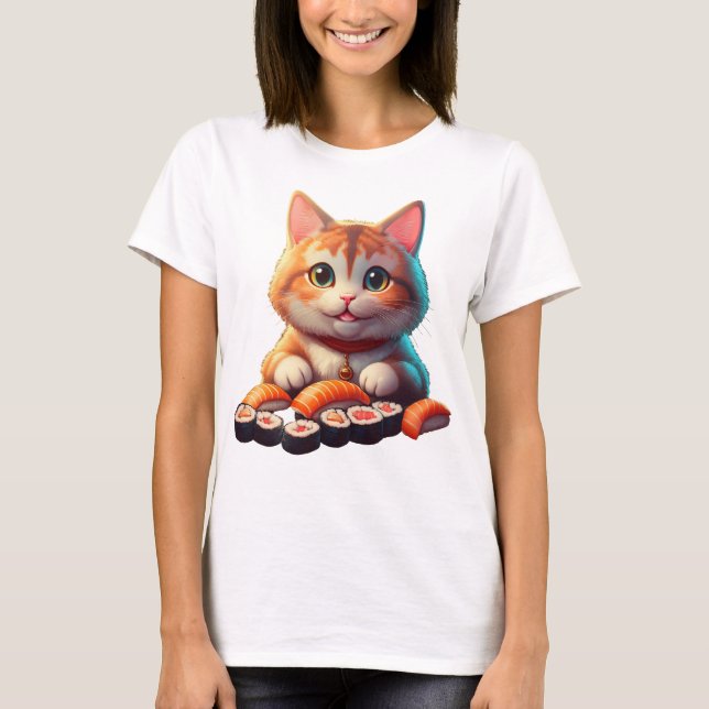 Sushi Cat T Shirt (Framsida)