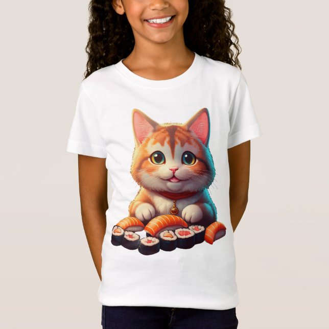 Sushi Cat T Shirt (Framsida)