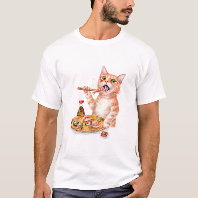 Sushi Cat T Shirt (Framsida)