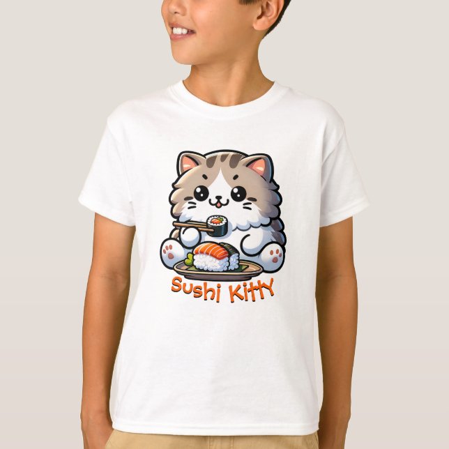 Sushi Cat T Shirt (Framsida)