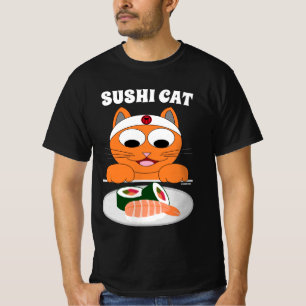 SUSHI CAT-Tecknad Katt humant T Shirt