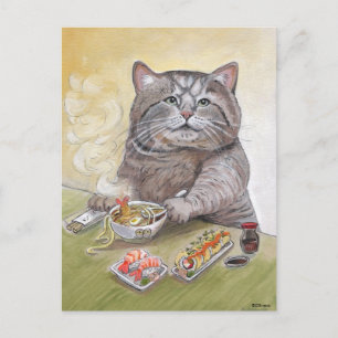 Sushi Cat Tempura Udon Vykort