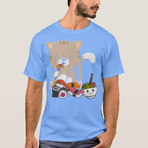 Sushi Cat Tshirt,söt sushi Eating Cat Shirt,nyans T Shirt