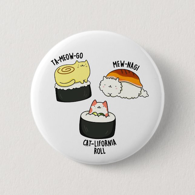 Sushi Cats Cute Sushi Pun Knapp (Framsida)