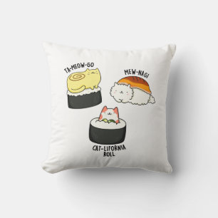 Sushi Cats Funny Sushi Pun Kudde