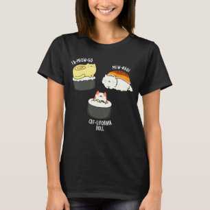 Sushi Cats Funny Sushi Pun Mörk BG T Shirt