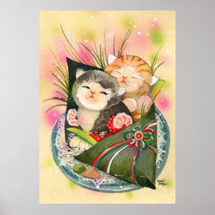 Sushi Cats Kattunge, julhandtag Poster