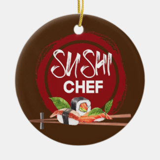 Sushi Chef Anime Kawaii Japan Cuisine Chef Food Julgransprydnad Keramik
