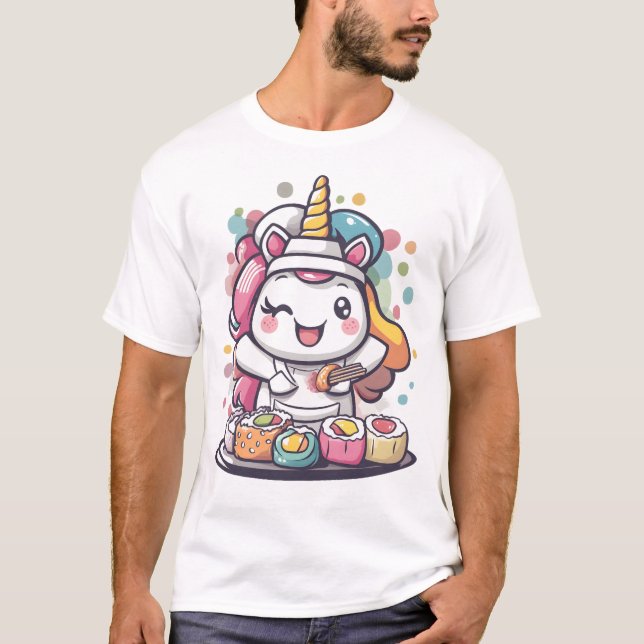 Sushi Chef Enhörning (1) T Shirt (Framsida)