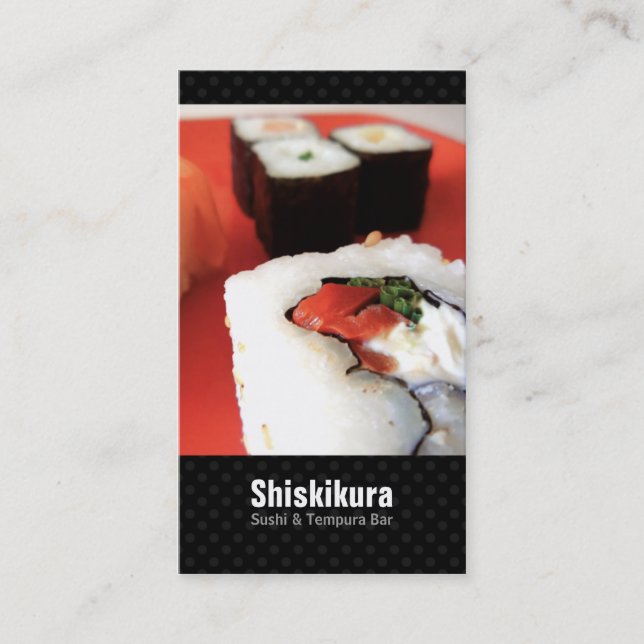 Sushi Chef Japanska Catering Affärskort Visitkort (Framsida)