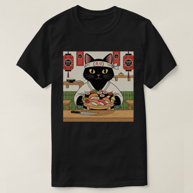 Sushi Chef Katt  T Shirt (Design framsida)