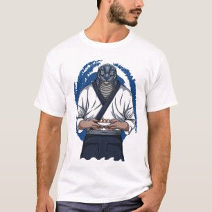 Sushi Chef Yuanti Modern White Art Colorful T Shirt