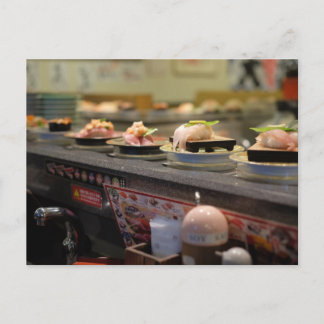 Sushi Conveyor Bälte i Tokyo, Japan Vykort