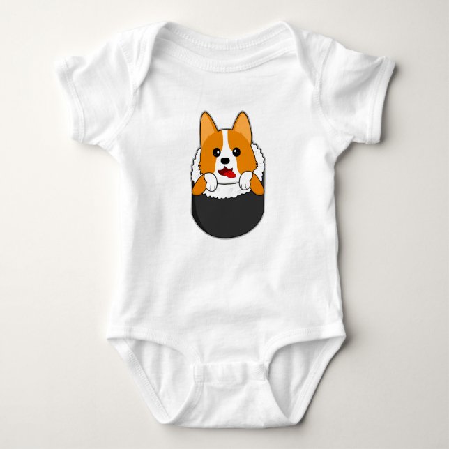 Sushi Corgi T Shirt (Framsida)