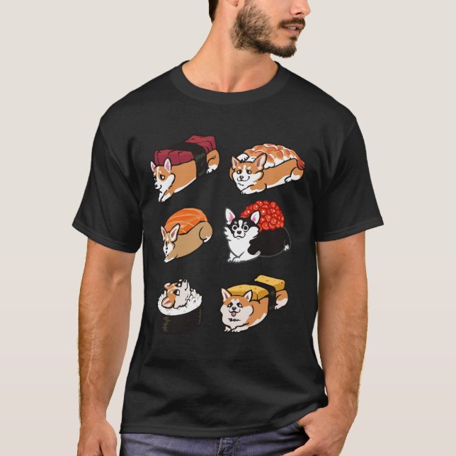 Sushi Corgi T Shirt (Framsida)