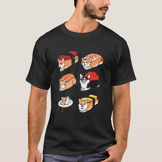 Sushi Corgi T Shirt (Framsida)