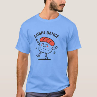 Sushi-dans Roligt Minimalistisk Mat toon-design Öv T Shirt