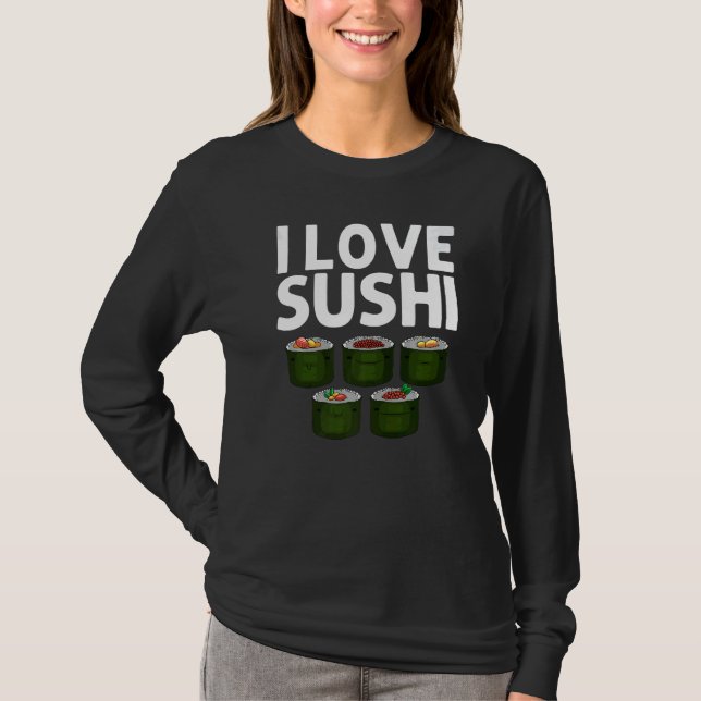 Sushi Designs For Men Women Japanese Food Maki Eat T Shirt (Framsida)
