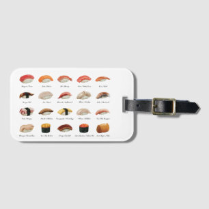 Sushi-diagram för vattenfärg bagagebricka