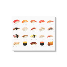 Sushi-diagram för vattenfärg