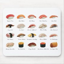 Sushi-diagram för vattenfärg