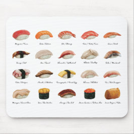 Sushi-diagram för vattenfärg musmatta