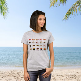 Sushi-diagram för vattenfärg t shirt