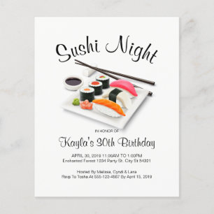 Sushi Dinner Party-inbjudningar