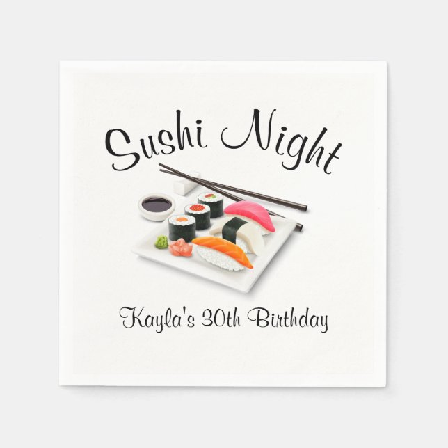 Sushi Dinner Party Pappersservett (Framsidan)