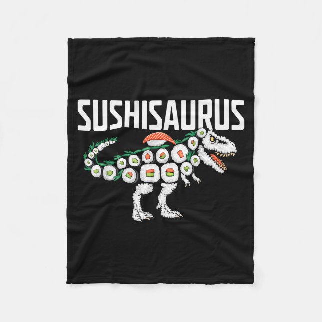Sushi Dinosaur T-rex Japanese Food Funny Sushi Rol Fleecefilt (Framsidan)