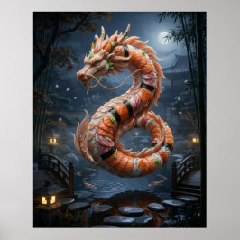Sushi Dragon Garden Spirit Poster