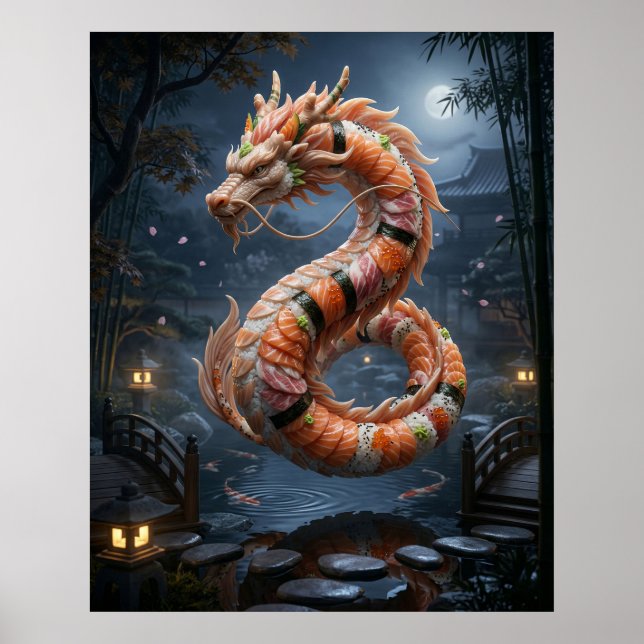 Sushi Dragon Garden Spirit Poster (Framsidan)
