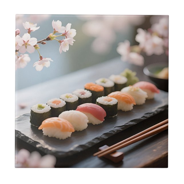Sushi fatte Körsbärsblomning Kakelplatta (Framsidan)