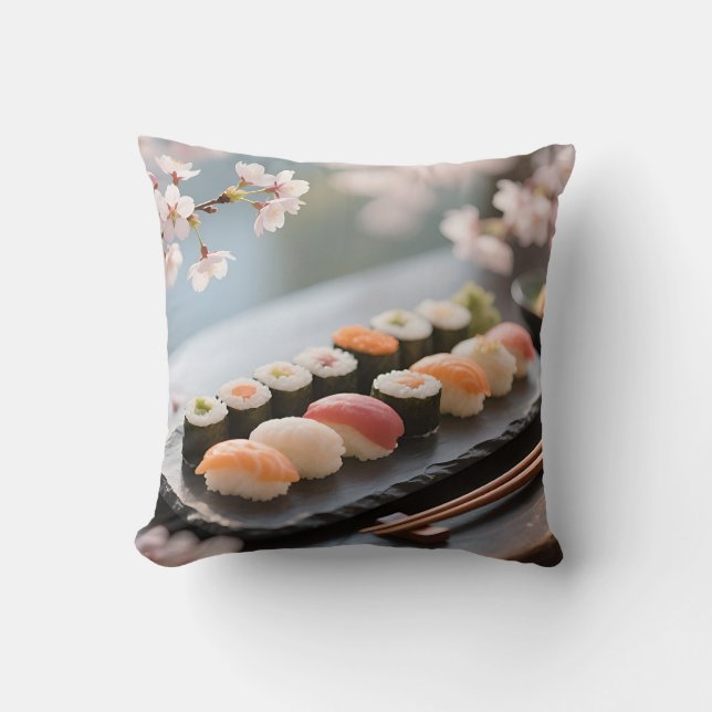 Sushi fatte Körsbärsblomning Kudde (Framsida)