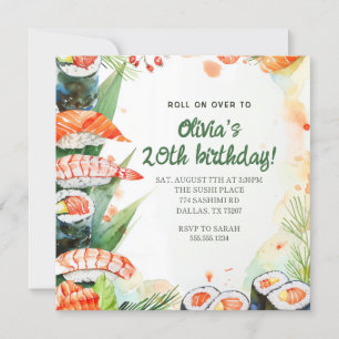 Sushi-fest födelsedag inbjudningar