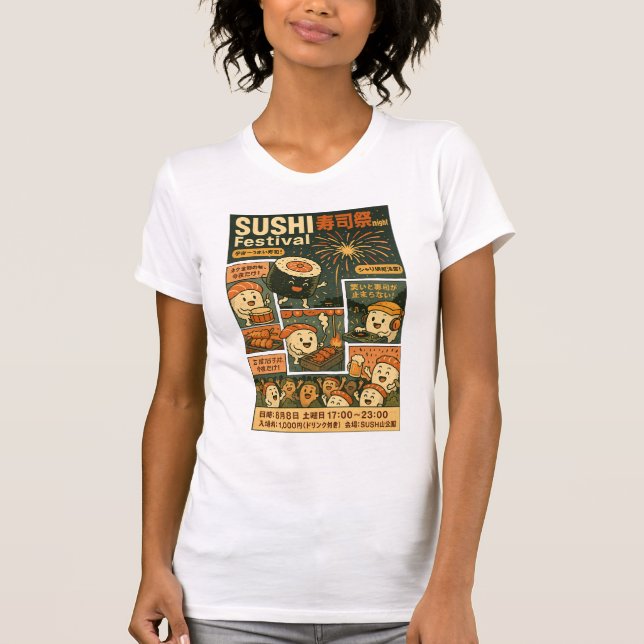 Sushi-festival Poster design T Shirt (Framsida)