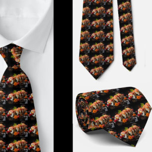 Sushi Fläkt Restaurant Chef Japansk Food Necktie Slips