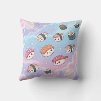 Sushi Flying in Pastel Galaxy Sky Kudde