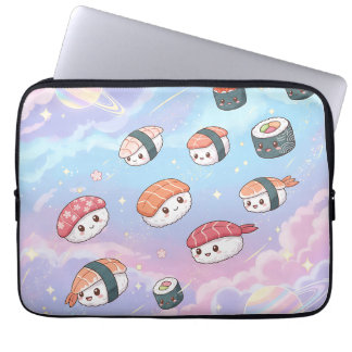 Sushi Flying in Pastel Galaxy Sky Laptop Fodral