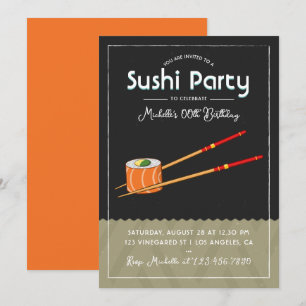Sushi Födelsedagsfest inbjudan
