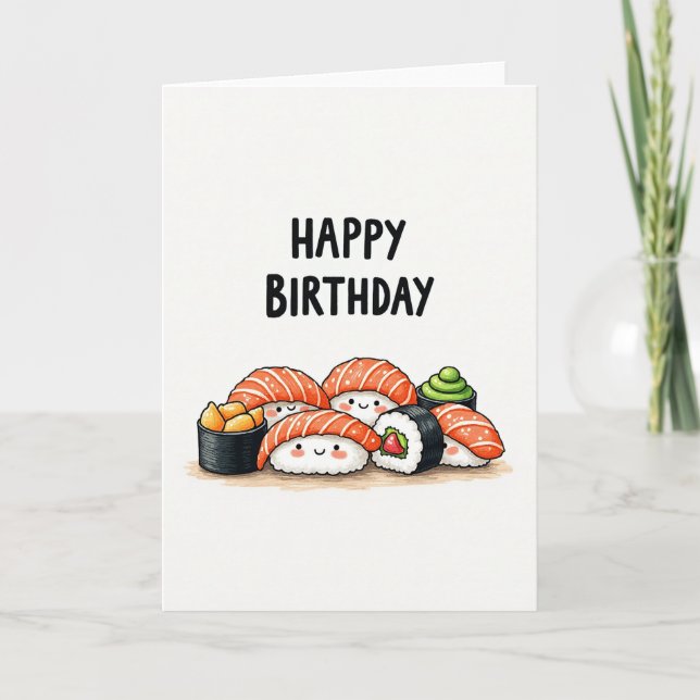 Sushi Födelsedagskort Kort (Framsida)
