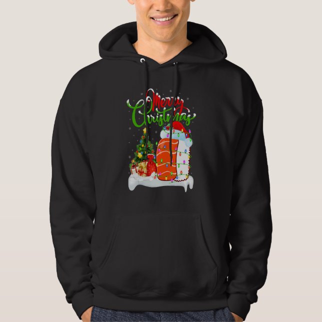 Sushi Food   Xmas Decorations Santa Sushi Christma Hoodie (Framsida)